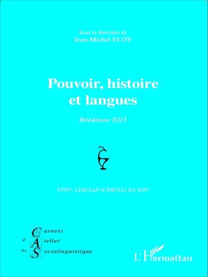 cover image of Pouvoir, histoire et langues
